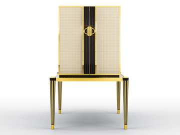 RICHELIEU - Bar cabinet covered in leather by BRUNO ZAMPA - view 2